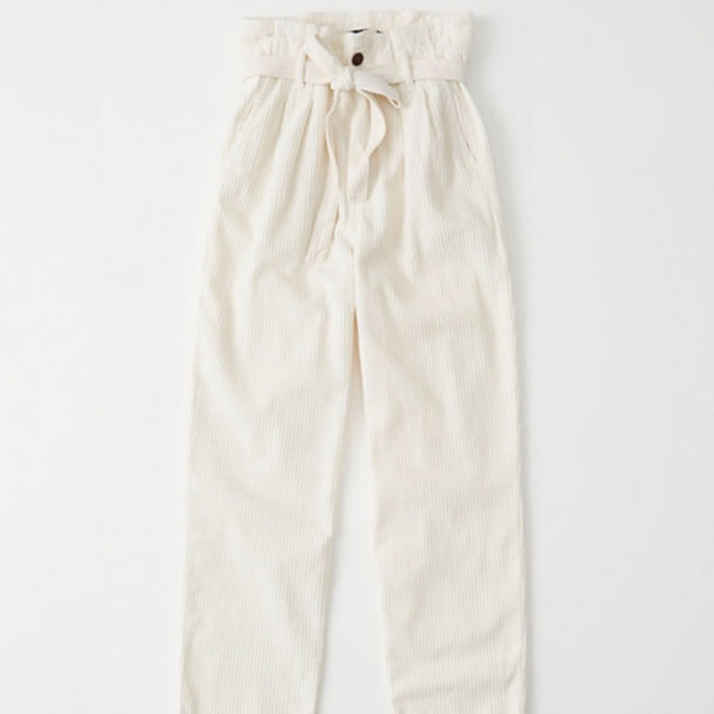 Corduroy High Waisted Paper Bag Pants